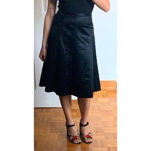 High Waist Sateen A-Line Skirt